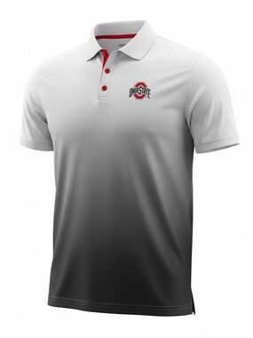 Colosseum Ohio State Buckeyes Men’s XL Gray to White Performance Polo Shirt